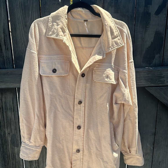 Free People Ruby Shacket in Apricot - Picture 4 of 6